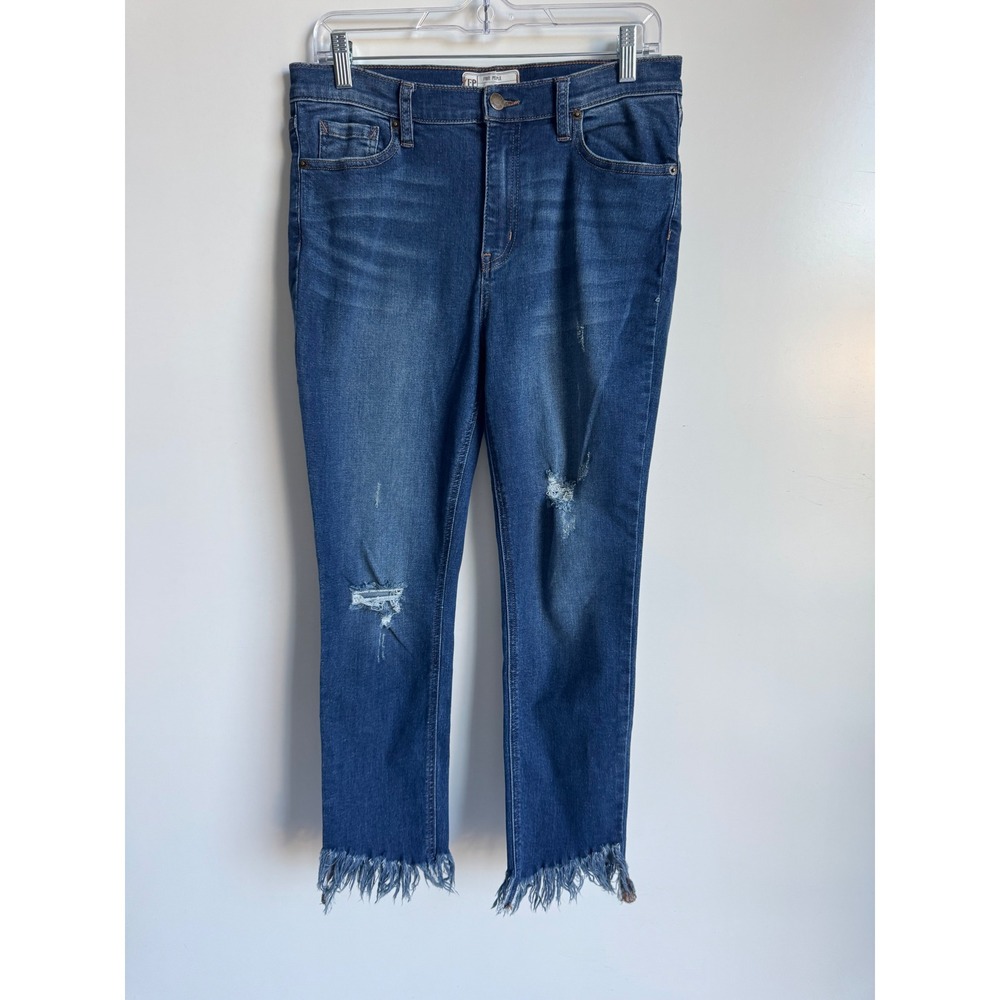 Free People Distressed Frayed Fringe Hem Skinny Jeans Boho 30 10 scarecrow crop